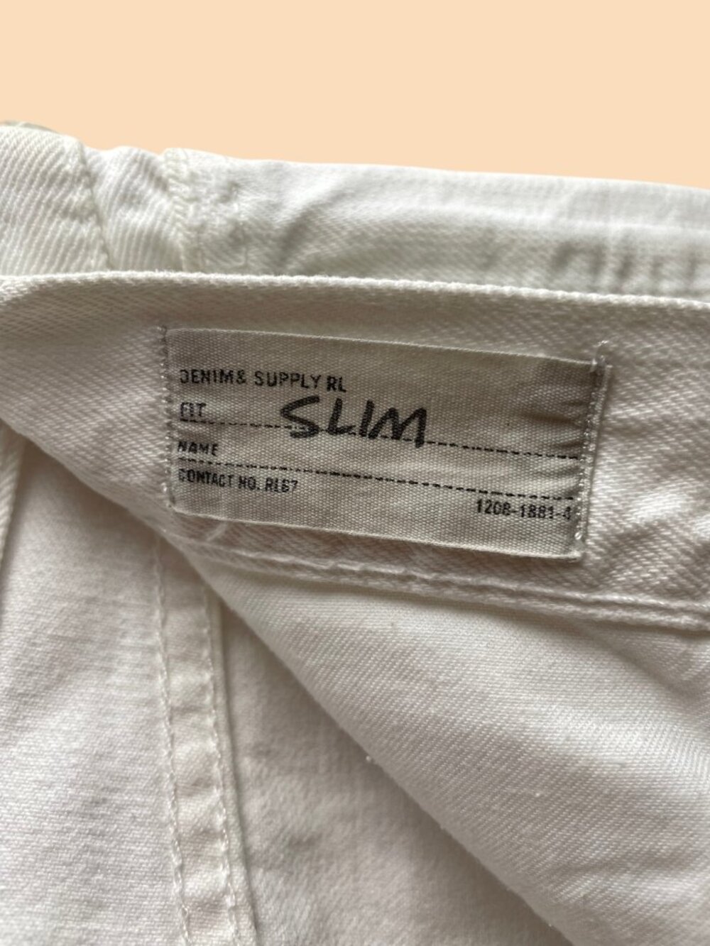 Ralph Lauren Denim & Supply White Jeans Slim 34 Retro Distressed - Picture 3 of 6